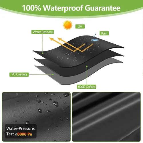 Miniatura 5 de RICHIE Funda de sofá biplaza para patio, funda impermeable para sofá de 2 plazas para exteriores, con ventilación de aire, resistente a los rayos