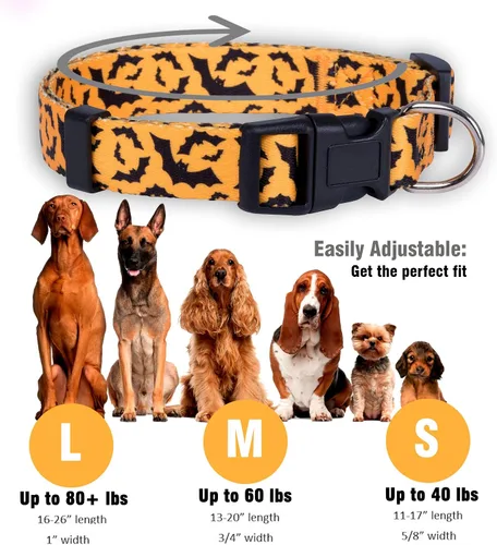 Miniatura 3 de Native Pup Collar de perro de Halloween (grande, murciélagos)