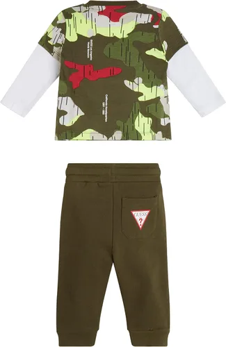 Miniatura 2 de GUESS Conjunto de 2 piezas de jersey triangular para bebés