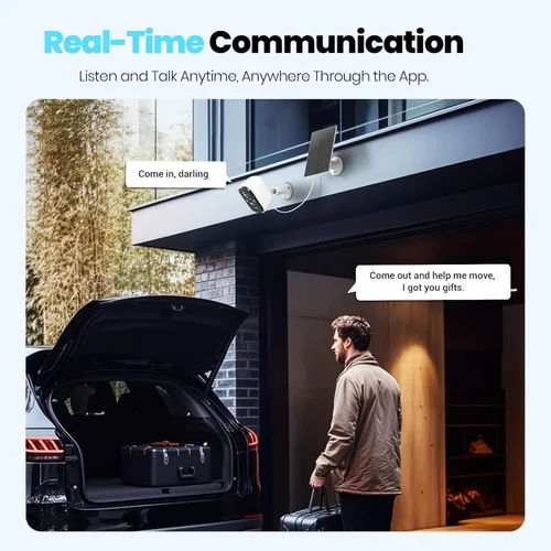 Miniatura 6 de Techage Cámaras de seguridad solares inalámbricas para exteriores, cámaras WiFi alimentadas por batería 2K para seguridad en el hogar con detección