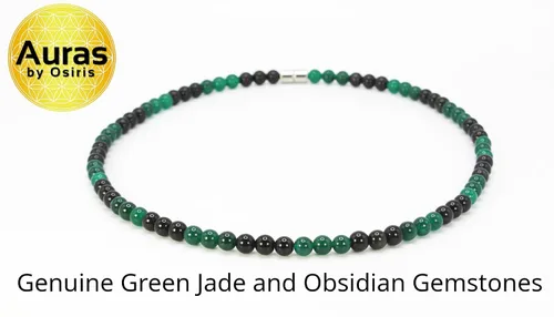 Miniatura 58 de Collar de cristal de obsidiana negra hecho a mano, collar de cuentas de piedras preciosas naturales auténticas, curación, protección, talismán mala
