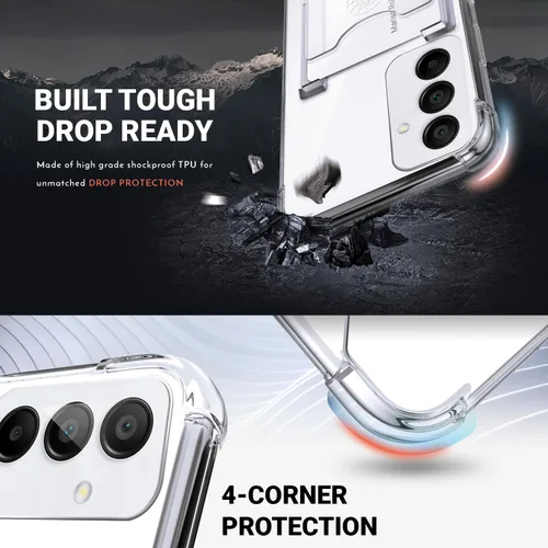 Miniatura 3 de Shields Up Funda para Samsung Galaxy A15 5G, funda minimalista con tarjetero y soporte de anillo, [protección contra caídas] Funda protectora