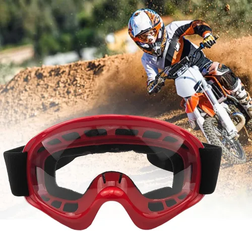 Miniatura 6 de Gafas de Dirt Bike para Niños Resistentes a Impactos Ajustables para Jóvenes ATV Motocicleta Todoterreno Conducción Motocross Carreras Ciclismo Negro