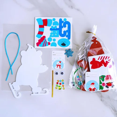 Miniatura 8 de Winlyn 24 juegos de manualidades de Navidad, manualidades de invierno, adornos de Navidad, decoraciones de arte, juegos de espuma, Papá Noel, reno