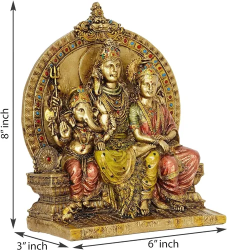 Miniatura 2 de zig zag Lord Shiva & Family Shiv Parivar - Estatua religiosa ídolo para Pooja Room Mandir, templo, tamaño de regalo de 8 pulgadas