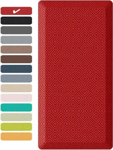 Miniatura 10 de Ophanie Tapetes de cocina para piso, alfombras de cocina, 20 x 32 pulgadas, antifatiga, tapete acolchado de pie, impermeable, cómodo tapete Gris
