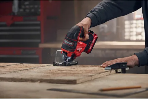 Miniatura 11 de CRAFTSMAN V20 RP - Sierra de calar inalámbrica, 3 ajustes orbitales, hasta 3,200 SPM, velocidad variable sin llave, solo herramienta (CMCS650B)