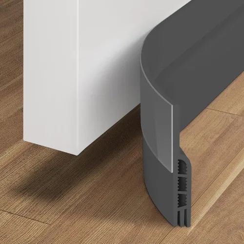Holikme Burlete para puerta de 41 pulgadas, para debajo de la puerta, bloqueador de corrientes de aire para puertas, tapón de ruido, adhesivo Gris