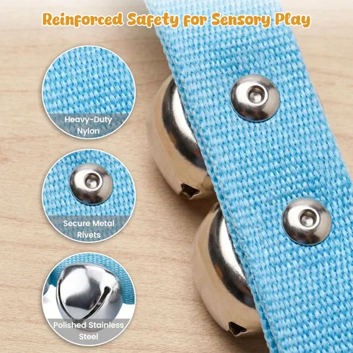 Miniatura 3 de POPLAY Jingle Bells, 12 unidades de instrumentos musicales para niños, campanas de tobillo para recuerdos de fiesta, bolsas de regalos