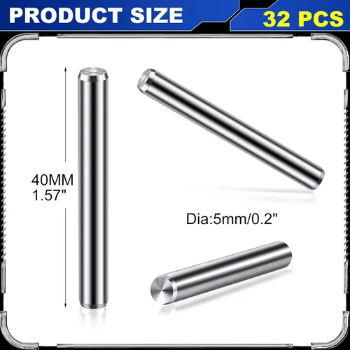 Miniatura 2 de Pasador de acero inoxidable de 0.197 in x 1.575 in, clavijas de soporte, pasadores de posicionamiento, estantería de metal, soporte de clavos