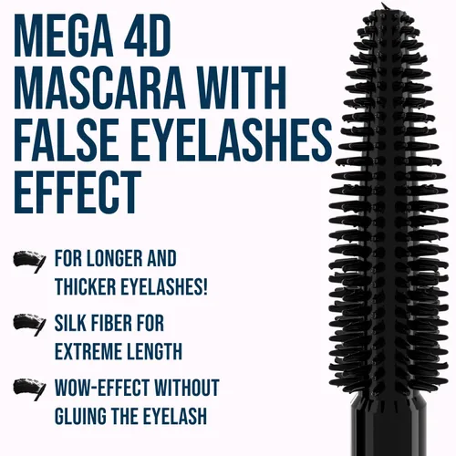 Miniatura 5 de Máscara impermeable 4D - Efecto de pestañas postizas, alargamiento y volumen - Negro carbón, 0.3 fl oz