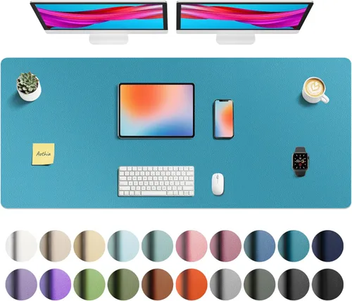 Miniatura 202 de Aothia - Protector de escritorio de cuero sintético, base para mouse, superficie antideslizante e impermeable para escribir y para laptop