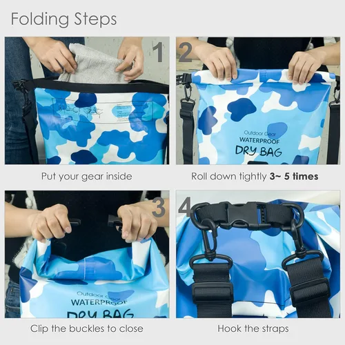 Miniatura 4 de YUMQUA Bolsas secas impermeables 5L/10L/20L/30L/40L para mujeres y hombres, bolsa seca flotante enrollable bolsa de almacenamiento impermeable