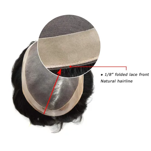 Miniatura 4 de Toupee - Sistema de cabello para hombre, monofilamento fino duradero, monofilamento europeo de repuesto para hombres, piezas de pelo