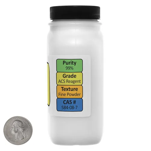 Miniatura 2 de Carbonato de potasio [K2CO3] 99% polvo de grado ACS 1 libra en dos botellas ahorradoras de espacio