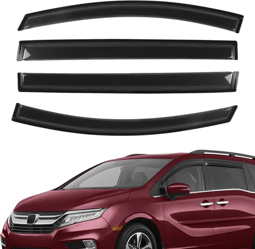 Miniatura 9 de 4 piezas de protectores de lluvia para ventanas y deflectores de viento para Honda Civic de 4 puertas sedán, 1996-2000, para montaje exterior