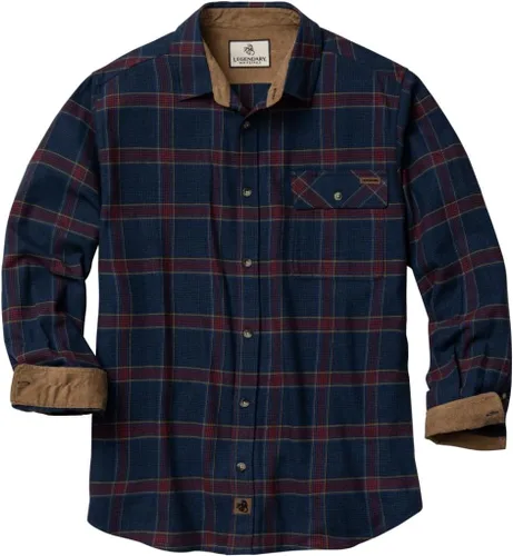 Miniatura 32 de Legendary Whitetails Camisa de franela de manga larga con botones para hombre, 100% algodón