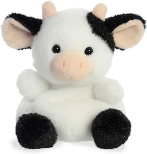 Aurora® Adorable Palm Pals™ Sweetie Cow™ Animal de peluche, diversión de bolsillo, juego sobre la marcha, blanco, 5 pulgadas