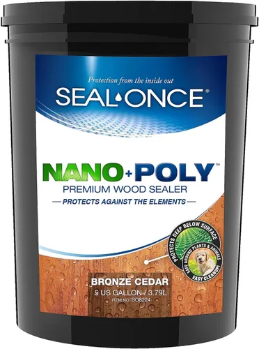 Miniatura 27 de Sellador Seal-Once Nano+Poly de madera penetrante con poliuretano, sellador impermeable de alta calidad, 1 galón, cedro bronce Sellador