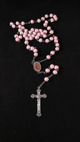 Miniatura 3 de Rosarios Rosas para Niña De Madera para Recuerdos De Bautizo/Primera Comunión 12 Piezas L