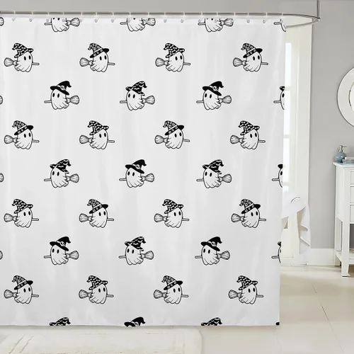 Miniatura 18 de Manfei Cortinas de ducha para niños con diseño de perros de dibujos animados, bonitas cortinas de baño para niñas y niños pequeños, cortinas