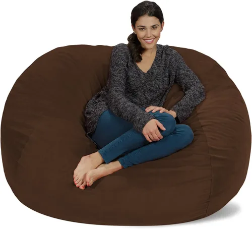 Miniatura 10 de Chill Sack Funda para silla puf, 5 pies, microgamuza - Chocolate Microsuede - Chocolate - Solo funda