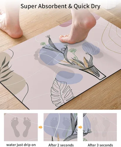 Miniatura 3 de Abstract Bath Mat for Tub,Non Slip Bathroom Floor Runner Rug Quick Dry & Absorbent Diatomaceous Earth Kitchen Shower Sink Washable Doormat,Mo-randi