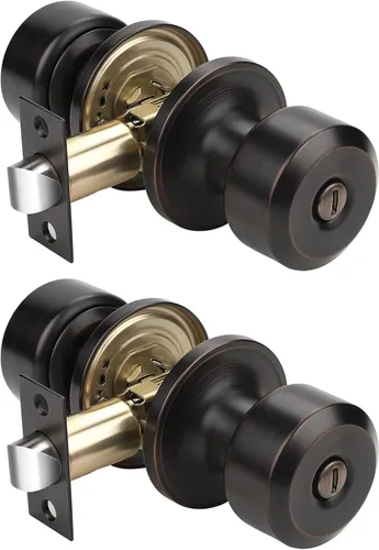 Miniatura 57 de KNOBWELL Paquete de 4 pomos de puerta cuadrados modernos para paso, pomos de puerta interiores, manija de puerta de pasillo y armario, color negro