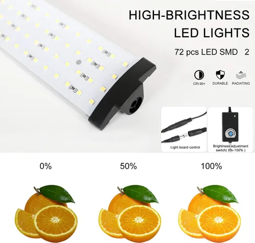 Miniatura 2 de Caja de luz de estudio fotográfico de 16 x 16 pulgadas para fotografía con luces LED, tiendas de campaña portátiles con 4 telones de fondo