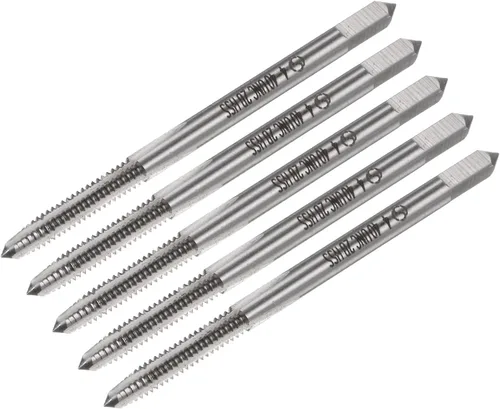 Miniatura 7 de uxcell Macho de la máquina #2-56 UNC Rosca 2B Clase 3 Flautas Tornillo de acero de alta velocidad roscado herramienta de roscar 5pcs