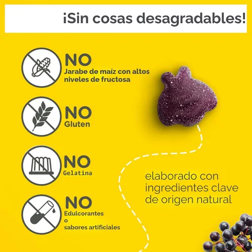 Miniatura 4 de Zarbee’s Gomitas de suplemento de apoyo inmunológico de saúco para niños, vitaminas A C D3 E y zinc, extracto de saúco, sin gluten ni gelatina, sin