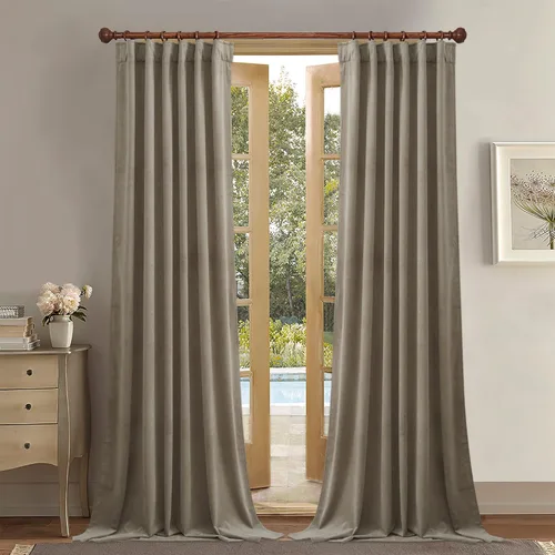 Miniatura 55 de StangH Cortinas de terciopelo súper suaves con pestaña trasera, cortinas azul marino para puerta corredera, decoración de lujo, cortinas opacas