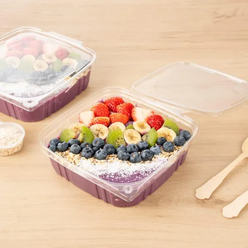 Miniatura 9 de Restaurantware Tamper Tek - Contenedores para llevar de 48 onzas, 100 recipientes a prueba de manipulaciones, tapa con bisagras, recipientes