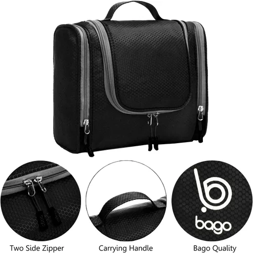Miniatura 5 de Bolsa de Aseo de Viaje Bago Bolsa de Aseo Impermeable Colgante Bolsa de Aseo Grande para Baño y Viaje Organizador de Bolsa de Artículos de Tocador