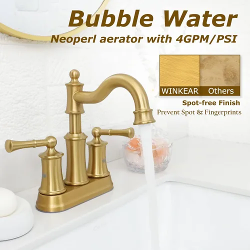 Miniatura 4 de Grifo de baño romano WINKEAR para montaje en cubierta o montaje en pared; instalación con tapón de desagüe emergente con placa cobertora y líneas
