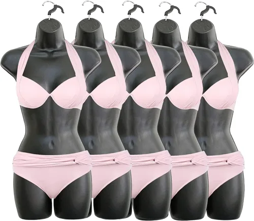 Miniatura 18 de Maniquí Femenino de Cadera de Torso Largo Espalda Hueca Cuerpo Apilable Forma de Vestido con Gancho Colgante para Exhibición de Camisetas, Encimera