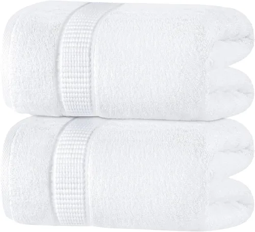 Miniatura 10 de Oakias Paquete de 2 toallas de baño de 35 x 70 pulgadas, color gris, toallas de baño extragrandes de 21.16 oz/m², 100% algodón hilado en anillo