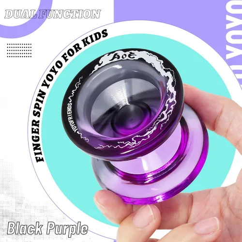 Miniatura 4 de 7YO AOE Yoyo Profesional Sensible para Niños, Yo-yo Principiante con Agujeros Profundos para Dedos, Yoyo de Trucos de Plástico con Rodamiento No