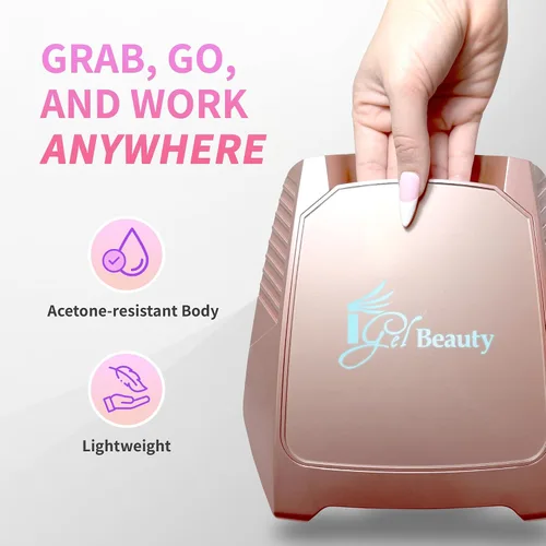 Miniatura 5 de iGel Beauty Hybrid PRO 2.0 Lámpara de uñas UV/LED – Secador de uñas inalámbrico recargable de 48 W, secado a mano completo, sensor de movimiento