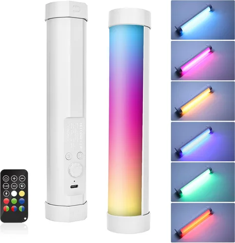 Miniatura 10 de luxceo Varita de luz de mano, luz de video LED RGB multicolor para fotografía, mini luz recargable de 2000 mAh para grabación de video, luces