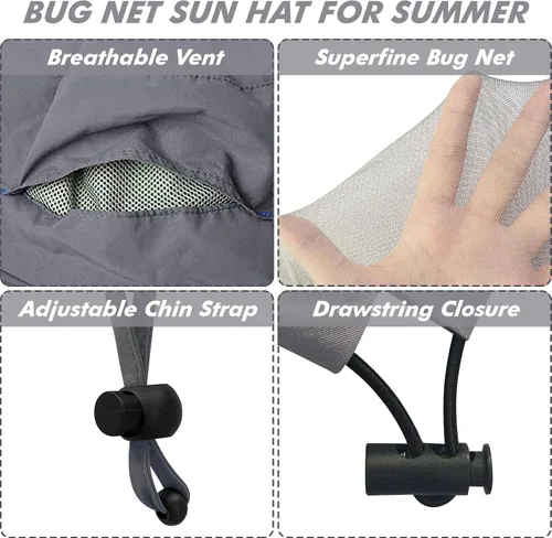 Miniatura 3 de ayamaya Sombrero de red de mosquito para hombres y mujeres, sombreros de ala ancha