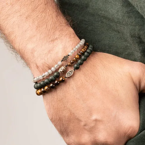 Miniatura 3 de KARMA AND LUCK - Men's Hamsa Buddha Wrap Bracelet Handmade in Bali