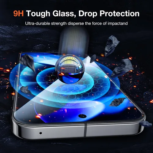 Miniatura 5 de KUZOOM Paquete de 2 protectores de pantalla de vidrio templado transparente HD para Google Pixel 9, película protectora de pantalla inastillable