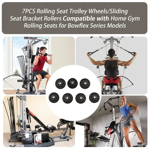 Miniatura 4 de 7 ruedas de asiento rodante, soporte de asiento deslizante compatible con asientos rodantes de gimnasio en casa para modelos de la serie Bowflex