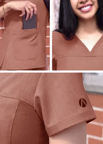 Miniatura 4 de Adar Pro - Ropa quirúrgica para mujer, camisa con cuello en V