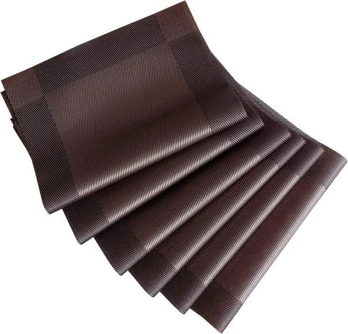 Miniatura 2 de Manteles individuales para mesa de comedor, juego de 6 unidades, resistentes al calor, antideslizantes, de vinilo para cocina y comedor, 18" * 12