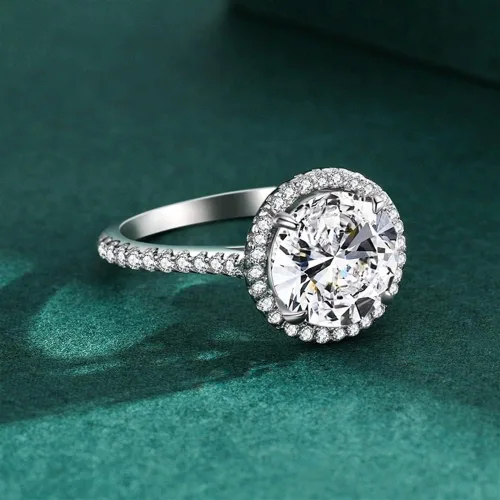 Miniatura 4 de Anillos llamativos de plata de ley 925 de lujo con piedras preciosas clásicas de moda para ella (color plata, nulo 8 de EE. UU.)