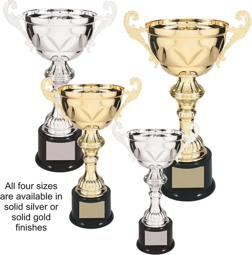 Miniatura 2 de Decade Awards Trofeo de taza de metal, oro o plata – Grabado corporativo Love Cup Award (10, 11.5, 13 o 14.5 pulgadas de alto) – Placa grabada bajo