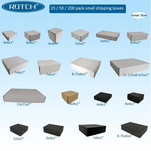 Miniatura 7 de ROTCH Cajas de envío pequeñas de 6 x 4 x 2 pulgadas, paquete de 25 sobres negros de cartón corrugado resistentes (M642-25-B)