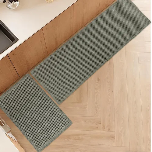 Miniatura 16 de Alfombra de Baño de Lujo tipo Waffle, Súper Absorbente Antideslizante, Alfombras de Baño Bohemias, Ultra Suaves y Cómodas, Lavables a Máquina